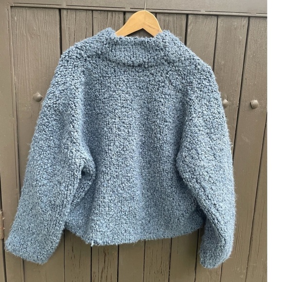 IRO Daney Light Blue Looped Knit Zip Jacket - Picture 8 of 15